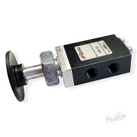 1/8 NPT, 2-Pos, 3-Way, Panel Mount, Palm Button/Manual, 50 Series Valve 1/8 NPT, 2-Pos, 3-Way, Panel Mount, Palm Button/Manual, 50 Series Valve