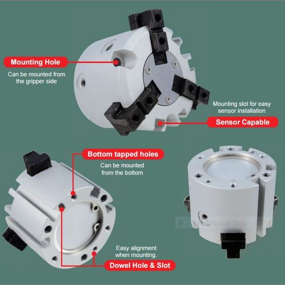 FKHS Series Fabco-Air 3-Jaw Pneumatic Gripper